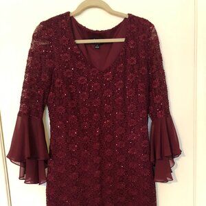 Burgundy Sheath Dress Size 8